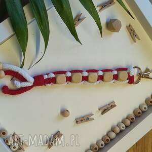 Brelok ze sznurka, makrama, karabińczyk, do kluczy, sznurek