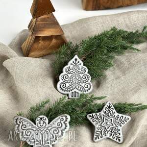 zestaw zawieszek ceramicznych w stylu boho - 3 szt, zawieszki świąteczne ozdoby