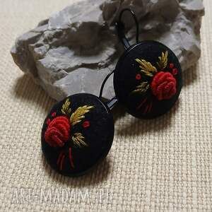 ręcznie haftowane kolczyki dla franciszki, boho biżuteria, ekstrawagancko
