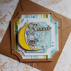 handmade scrapbooking kartki kartka roczek z króliczkiem