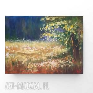 lato - praca formatu 18/24 cm, pastele, pejzaz rysunek