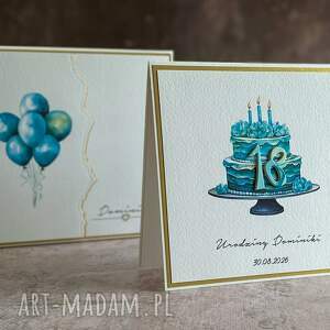 Prezent Kartka na 18 urodziny z pudełkiem i kopertą, BH 31