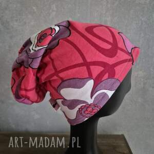 Czapka kolorowa dzianinowa Smerfetka na podszewce świetna na codzienne