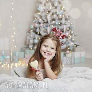 pomysł na prezent na święta Czerwono biała opaska na głowę