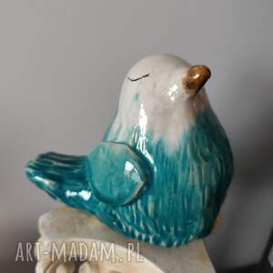Wróbel ceramiczny - figurka zakochanego ptaka na prezent