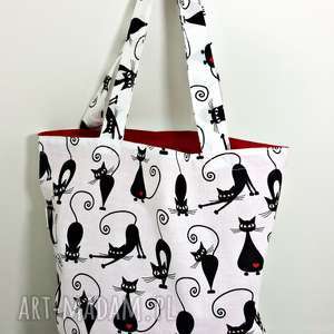 torba na zakupy ekologiczna shopperka koty serca