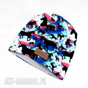 ręcznie wykonane czapki ciepła czapka beanie jednorożce unicorn unisex