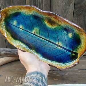 Prezent c867) liść, patera ceramiczna