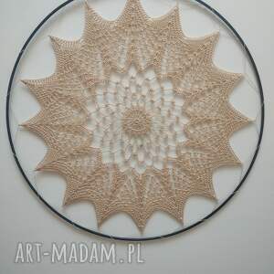 mandala 44 cm, ozdoba szydełku, boho, obraz, łapacz