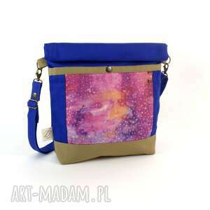 torebka minibag no 2 damska, składana, boho, kosmos nadruk, hippie