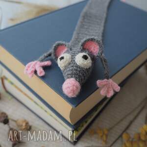 ręcznie robione zakładki zakładka do książki szczurek, prezent dla miłośnika