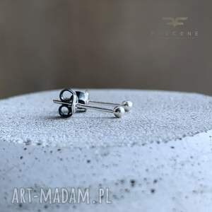 kolczyki zapałki, srebrne sztyfty minimalistyczne, uniseks, oksydowane