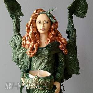 anioł joanna w kolorze nadziei - autorski wzór, dekoracja domu, figurka