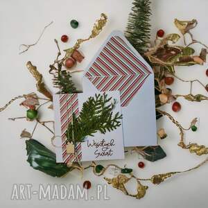 handmade pomysły na upominki świąteczne kartka świąteczna z pasującą kopertą