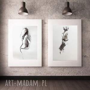 Komplet Inkografii 70x50, kobieta duży obraz, obrazy do salonu