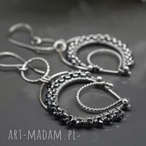 kolczyki wire wrapping ze spinelem "agarwaen"