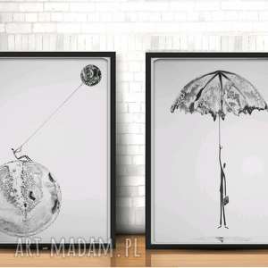 zamówienie - 2 autorskie grafiki dreams rain 50x70cm, grafika deszczowa, plakat