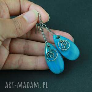 Kolczyki Nia z agatami - oksydowane srebro, agatem