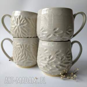 handmade ceramika zestaw czterech kubków