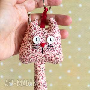 Brelok kotek handmade z bawełny - prezent dla kociary