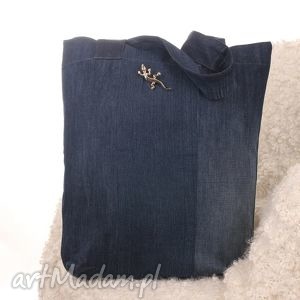 handmade dżinsowa torba na zakupy