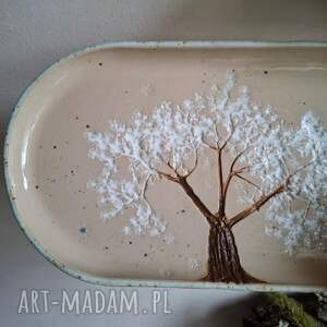Prezent ceramicznych, zestaw talerzy, drzewo