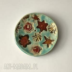 ręcznie wykonane ceramika ręcznie robiona mydelniczka "wzory"
