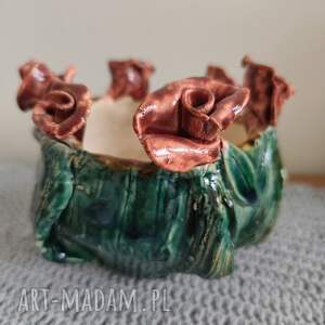Donica ceramiczna handmade Kwiaty - Wolna Chwila