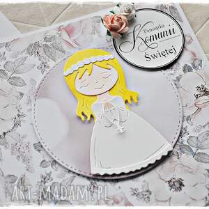 scrapbooking kartki kartka z okazji komunii świętej dla dziewczynki