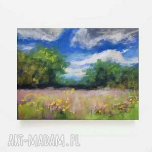 pejzaż - praca formatu 18/24 cm rysunek, pastele suche