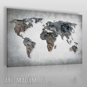 obraz na płótnie - mapa świata beton - VAKU DSGN dom obrazy