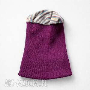 Czapka fioletowa Wiosenna na podszewce rozmiar uniwersalny świetna nad