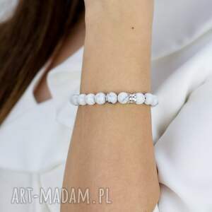 Bransoletka z howlitu i srebra 925 Pure Light - handmade