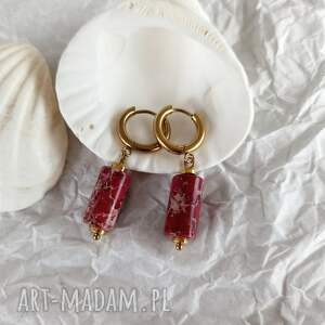 kolczyki z jaspisem cesarskim biżuteria na prezent niej modna