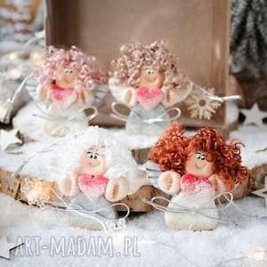 paczuszka uroczych aniołków w eko pudełeczko z efektem - dekoracje świąteczne