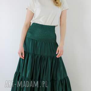 spódnice spódnica długa maxi pas gumowany m/l, piekna maxi, zielona