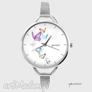 ręczne wykonanie zegarki zegarek, bransoletka - motyle - oznaczenia godzin