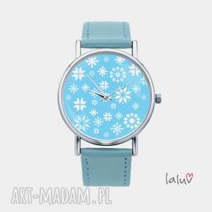 zegarki zegarek z grafiką zima, śnieg, płatki, mróz, święta, prezent