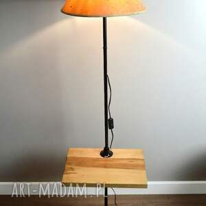 Lampa podłogowa hand made Loft - drewno i metal z recyclingu
