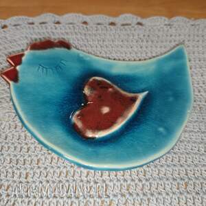 talerzyk ceramiczny wielkanoc, prezent, kura, talerz