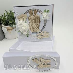 pod choinkę Kartka ślubna w pudełku - ręcznie robiona, elegancka