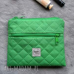 zielona na prezent, etui, pikowana kosmetyczka