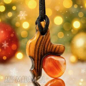 Prezent Wisiorek Akacjowy karneol - żywioł ognia i natury, akacja