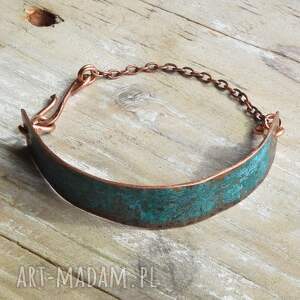 bransoletka z patynowanej miedzi /2/, biżuteria patynowana, handmade