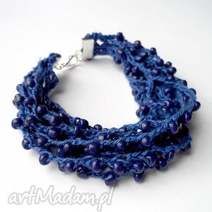 prezent na święta, blue beads, szydełkowe, granatowy toho