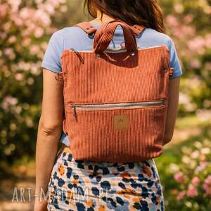 torba plecak 2w1 sztruksowy koral