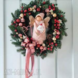 upominek święta Aniołek, wianek świąteczny