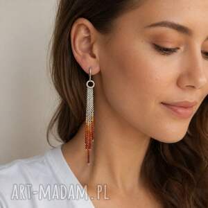 długie, delikatne kolczyki z karneolu, srebro 925