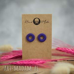 laczapakabra biju kolczyki donuts - fioletowe, małe sztyfty, kolorowe sztyfty