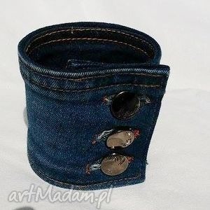 ręczne wykonanie jeansowa bransoletka